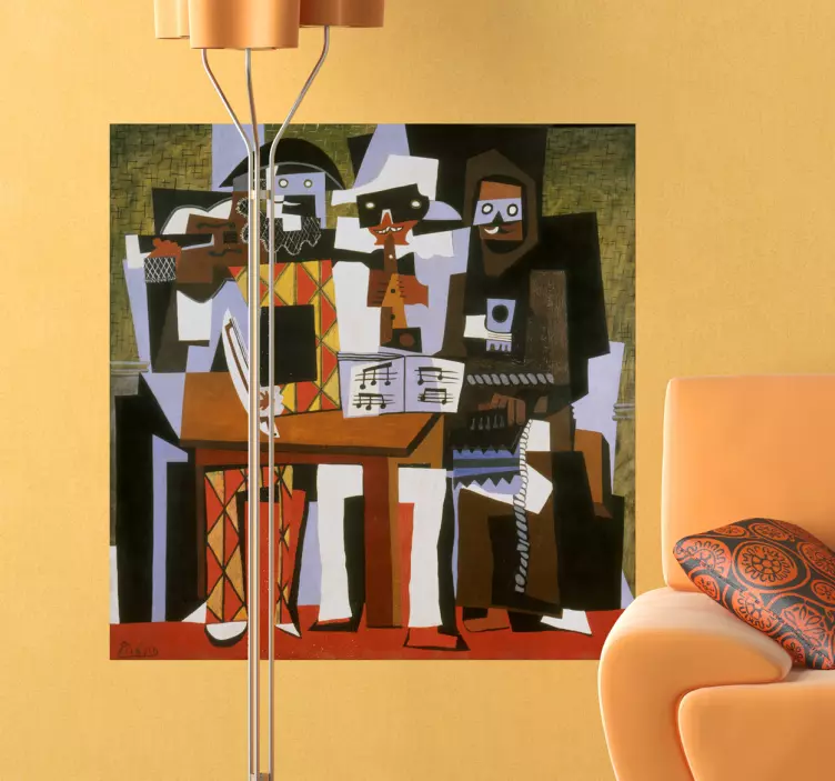 피카소 세 음악가 벽 스티커 - TenStickers