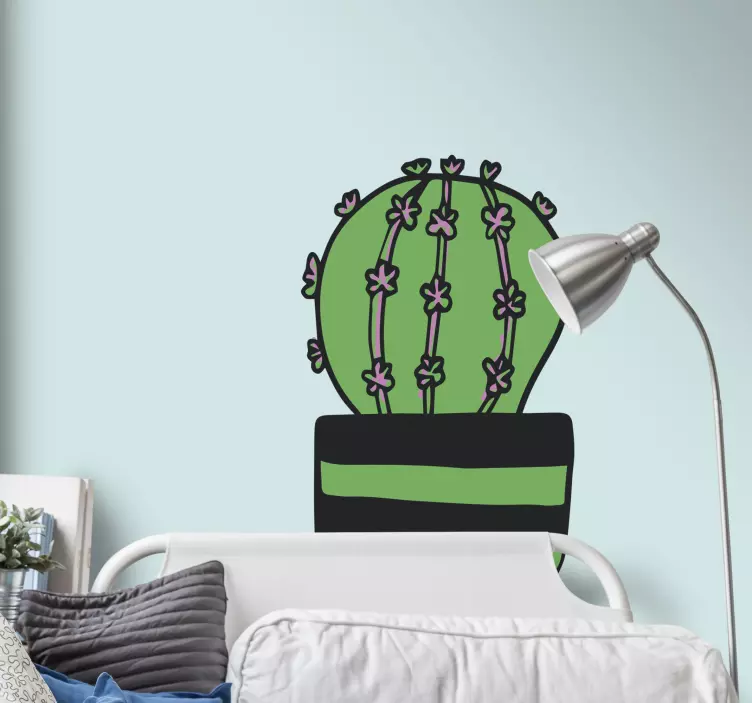 공장 벽 스티커 거대한 선인장 그림 - TenStickers