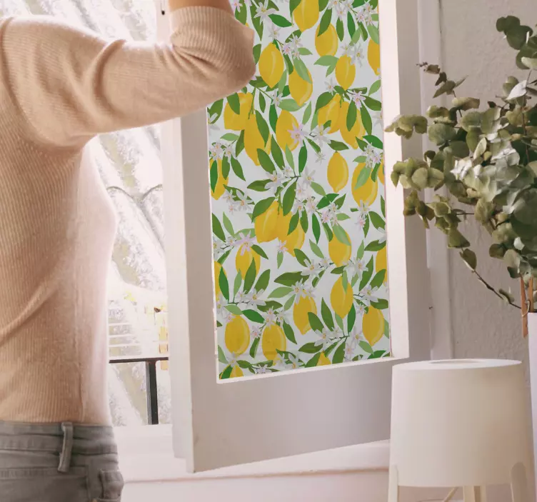 공장 벽 스티커 생기 넘치는 레몬 패턴 - TenStickers