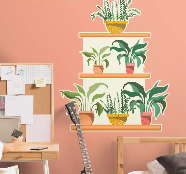 공장 벽 스티커 화분 속 식물arrangement - TenStickers