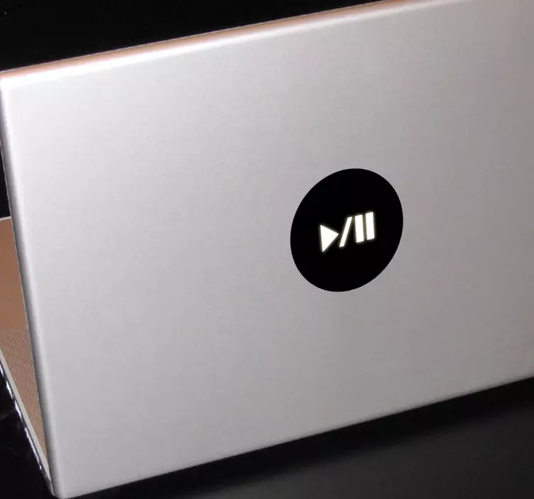 재생 / 일시 정지 버튼 노트북 스티커 - TenStickers