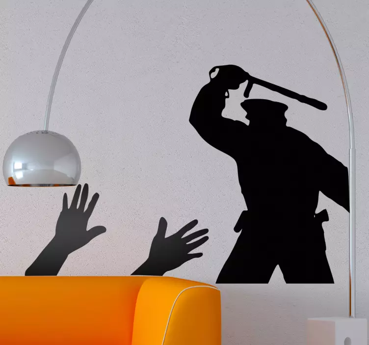 경찰의 잔인한 벽 스티커 - TenStickers