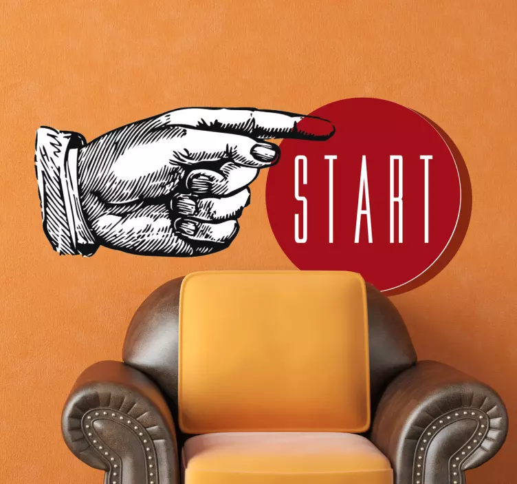 프레스 시작 표시 스티커 - TenStickers