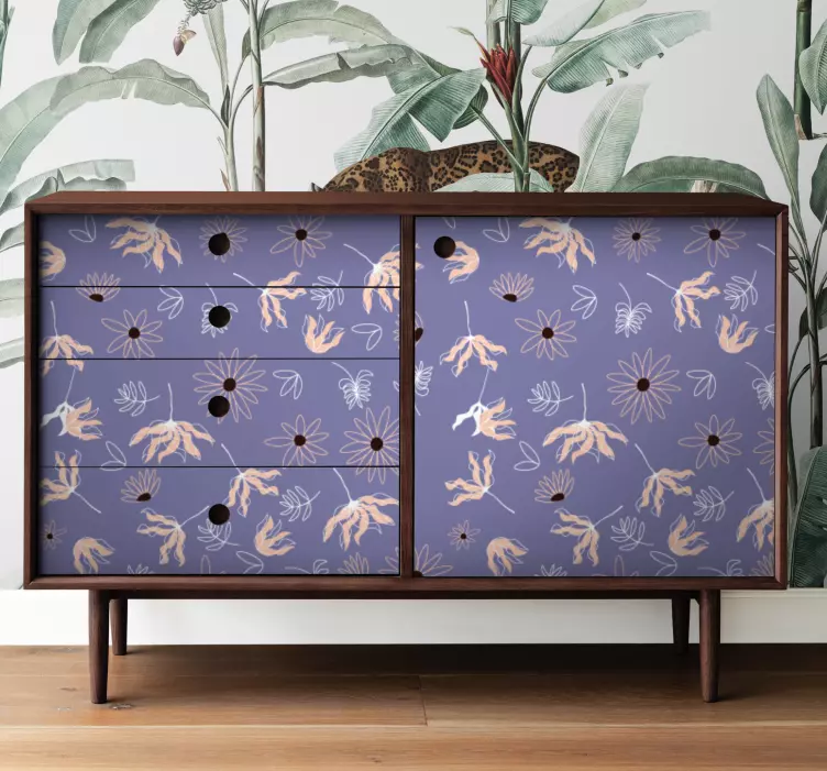 비닐 인쇄 벽 스티커 꽃 모티브 표면 - TenStickers