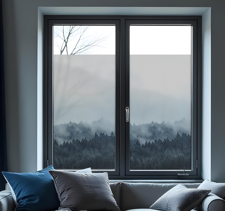 창 스티커 안개 낀 숲 - TenStickers