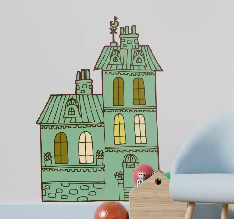 속성 건물 일러스트 데칼 - TenStickers