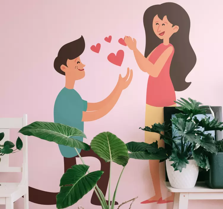 하트 웨딩 데칼 제안 - TenStickers