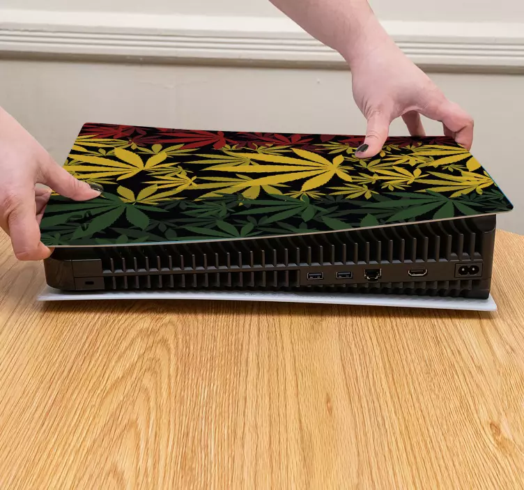 Ps5 마스크 잎사귀 디자인 랩 - TenStickers