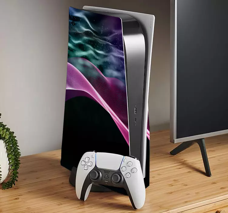 Ps5 마스크 생동감 넘치는 파동 패턴 - TenStickers