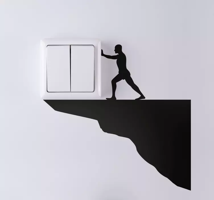 남자 실루엣 데칼을 밀고 - TenStickers