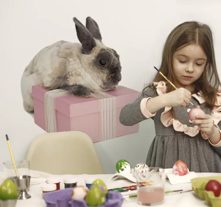 토끼 선물 농장 동물 벽 스티커 - TenStickers