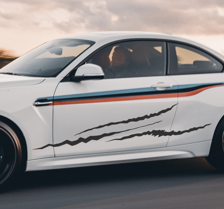 스크래치 자동차와 자동차 경주 스티커 - TenStickers