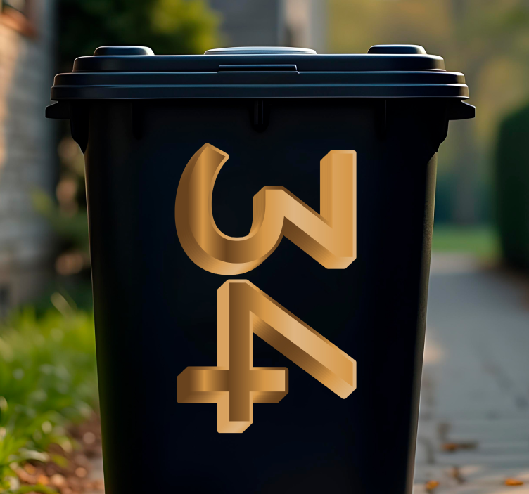 현실적인 황금 숫자 컨테이너 스티커 - TenStickers