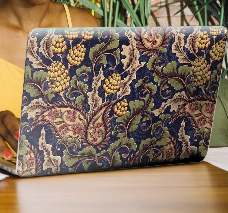 현실적인 페이 즐 리 일러스트 노트북 스티커 - TenStickers