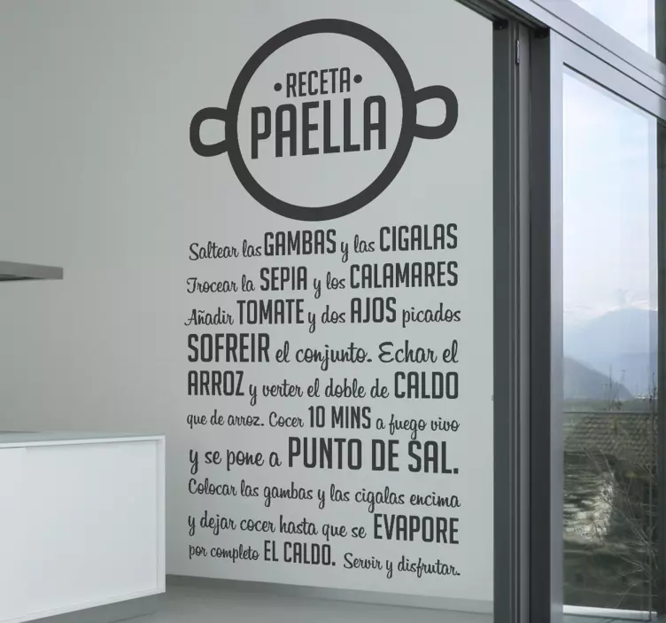 조리법 벽 스티커 파에야 레시피 비닐 장식 - TenStickers