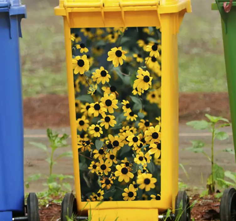 용기 접착제 생동감 넘치는 꽃 풍경 - TenStickers