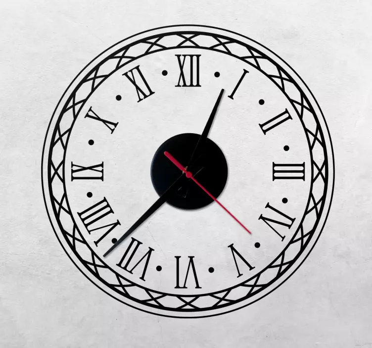 로마 숫자 시계 스티커가 있는 복고풍 스타일 - TenStickers