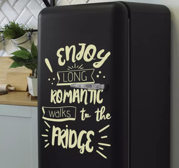 냉장고에 낭만적 인 산책 스티커 - TenStickers