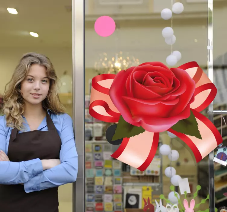 활에 장미 스티커 - TenStickers