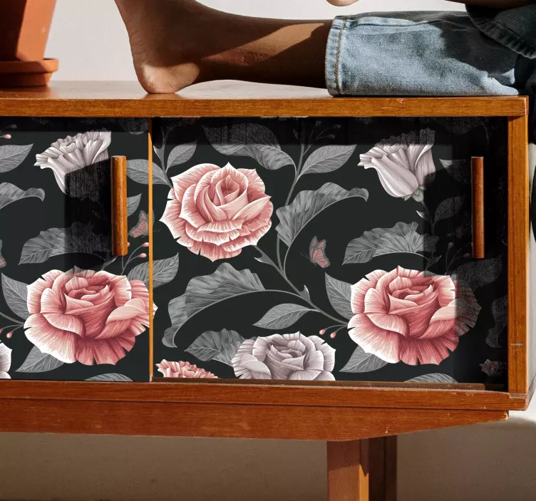 장미 패턴 노트북 스티커 - TenStickers