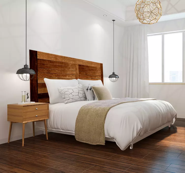 소박한 나무 판자 질감 머리판 데칼 - TenStickers