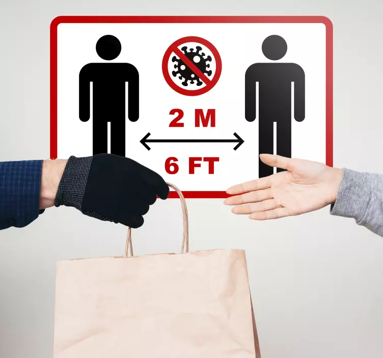 안전 거리 간판 비닐 기호 - TenStickers