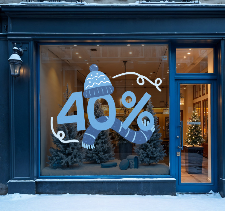 영업 스티커 블루 윈터 할인 - TenStickers