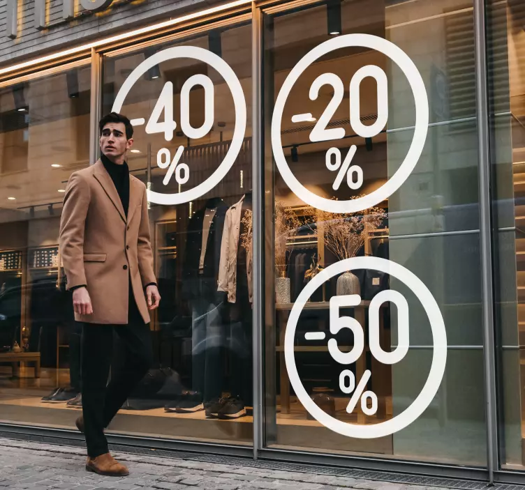 영업 스티커 할인 서클 - TenStickers