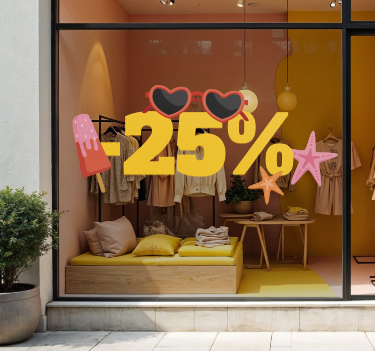 영업 스티커 컬러드 썸머 할인 - TenStickers