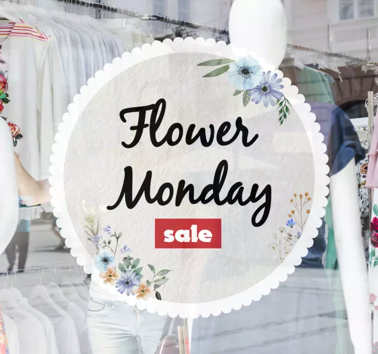 영업 스티커 꽃 세일 공지 - TenStickers