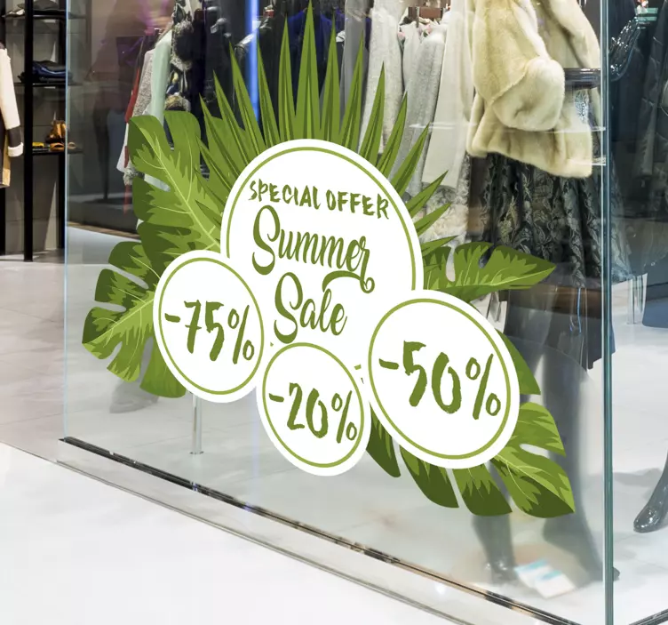 영업 스티커 열대 여름 세일 - TenStickers