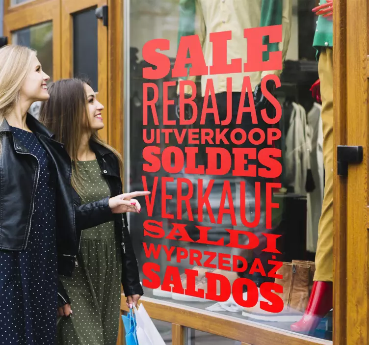 영업 스티커 다양한 언어 할인 스티커 - TenStickers