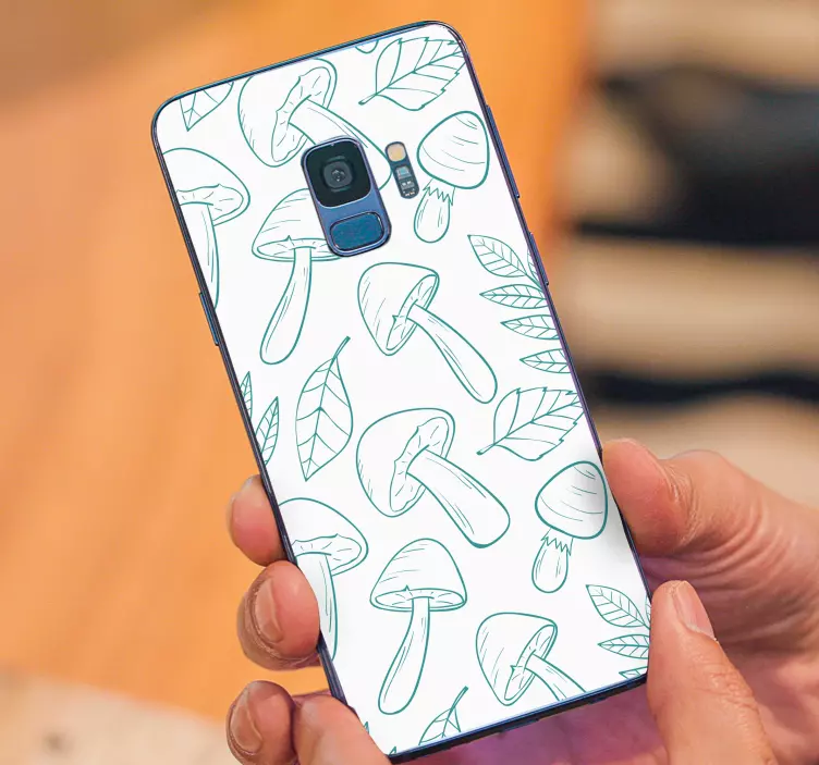 삼성 비닐 접착제 버섯 잎 무늬 - TenStickers