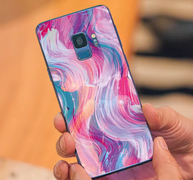 삼성 비닐 접착제 보라색 스트로크 패턴 - TenStickers