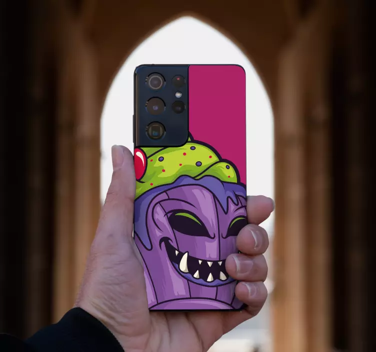 삼성 비닐 접착제 스마일링 컵케이크 캐릭터 - TenStickers