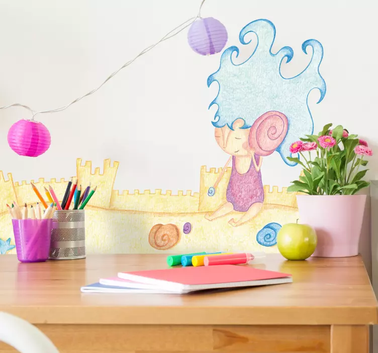 해변의 모래성 스티커 - TenStickers