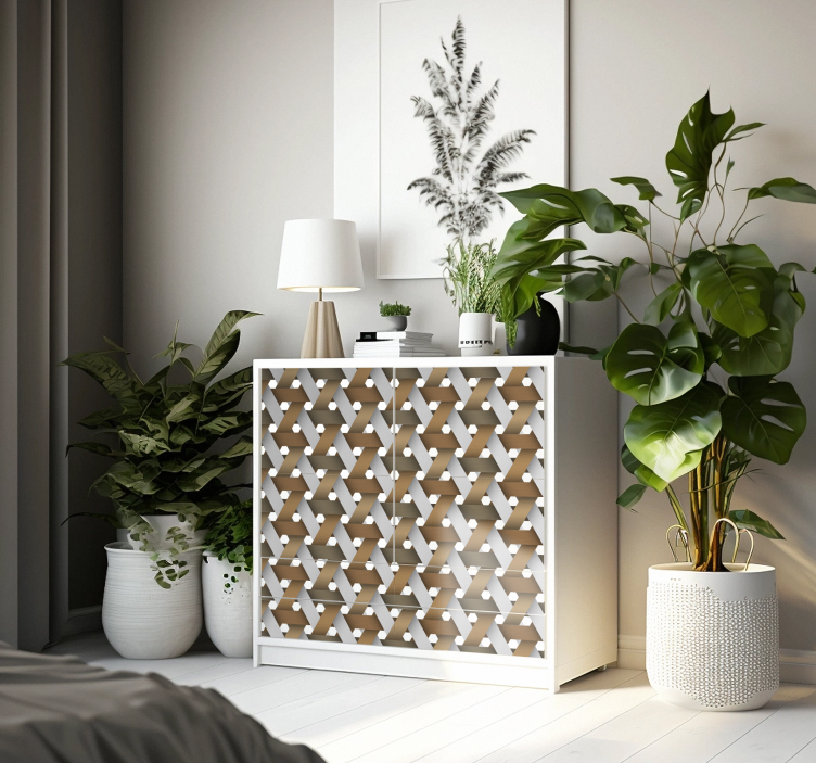 가구 스티커 스칸디나비안 화이트 우드 - TenStickers