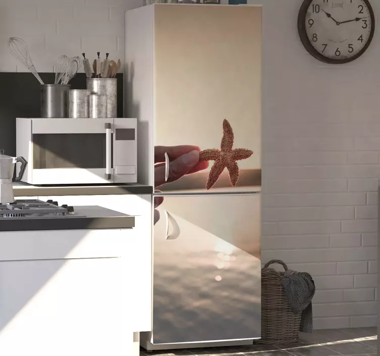 바다 스타 일몰 냉장고 데칼 - TenStickers