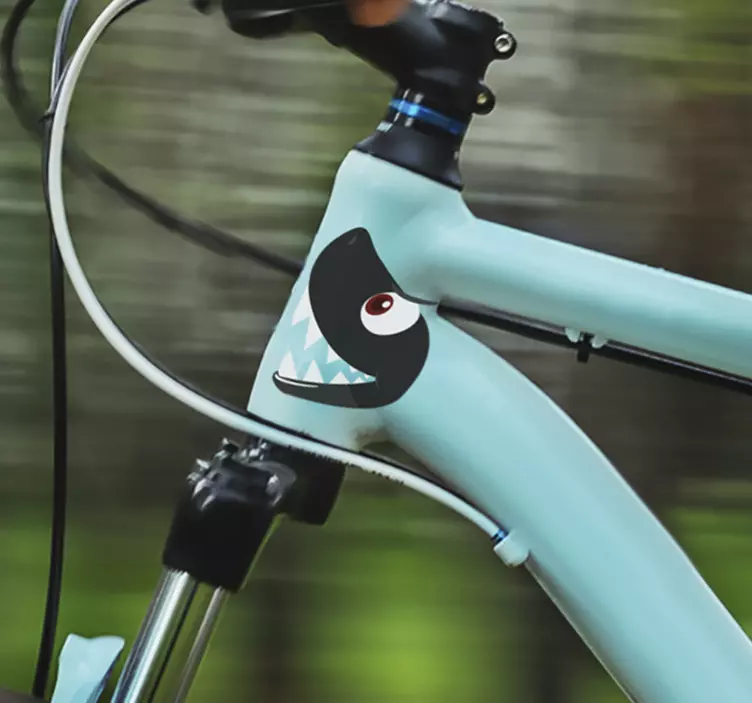 상어 얼굴 자전거 비닐 스티커 - TenStickers