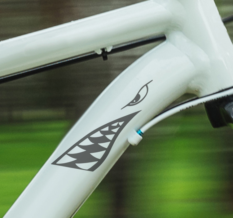 사이클 자전거 데칼 용 상어 얼굴 - TenStickers