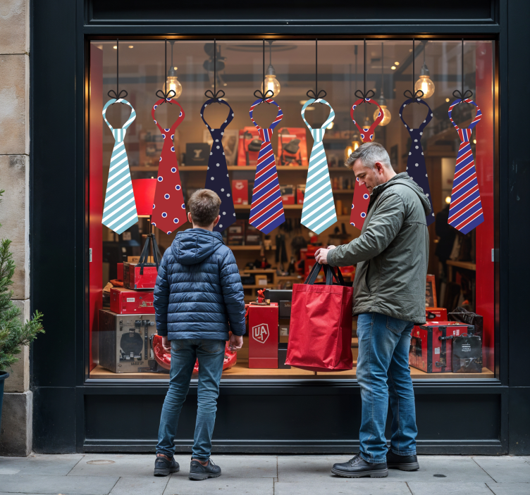비닐 상점 간판 매달린 넥타이 - TenStickers