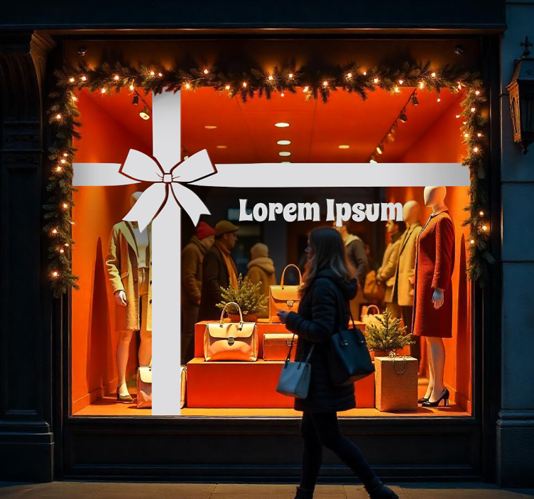 비닐 상점 간판 맞춤형 선물 리본 - TenStickers