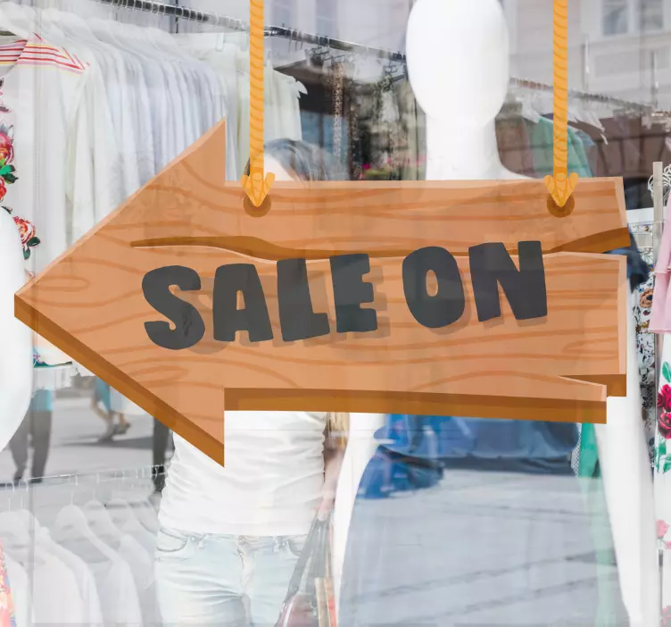 비닐 상점 간판 나무 세일 화살표 - TenStickers