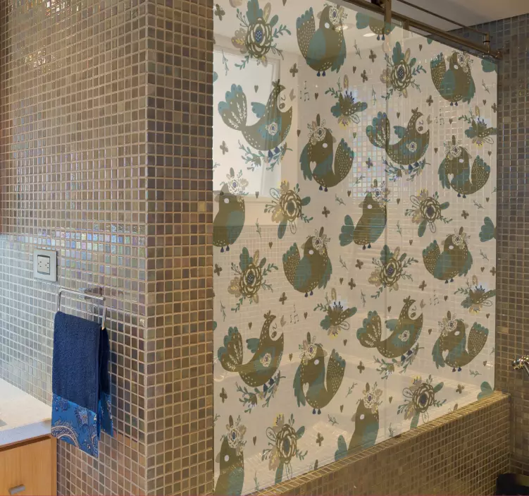 샤워 스티커 매력적인 새 패턴 - TenStickers