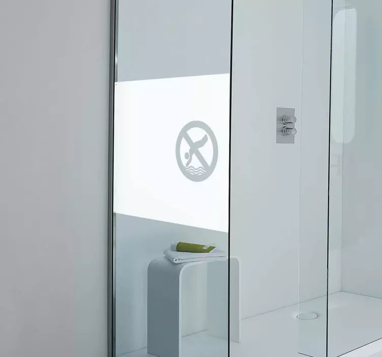 샤워 스티커 수영 금지 표지판 - TenStickers