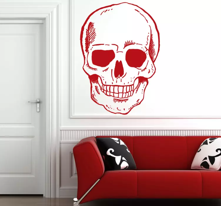 웃는 해골 장식 데칼 - TenStickers