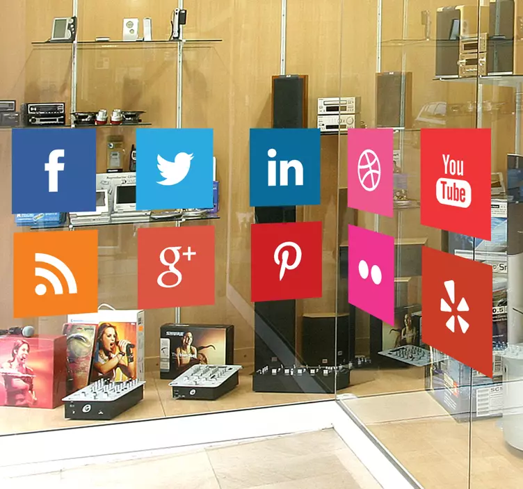 소셜 미디어 로고 스티커 - TenStickers