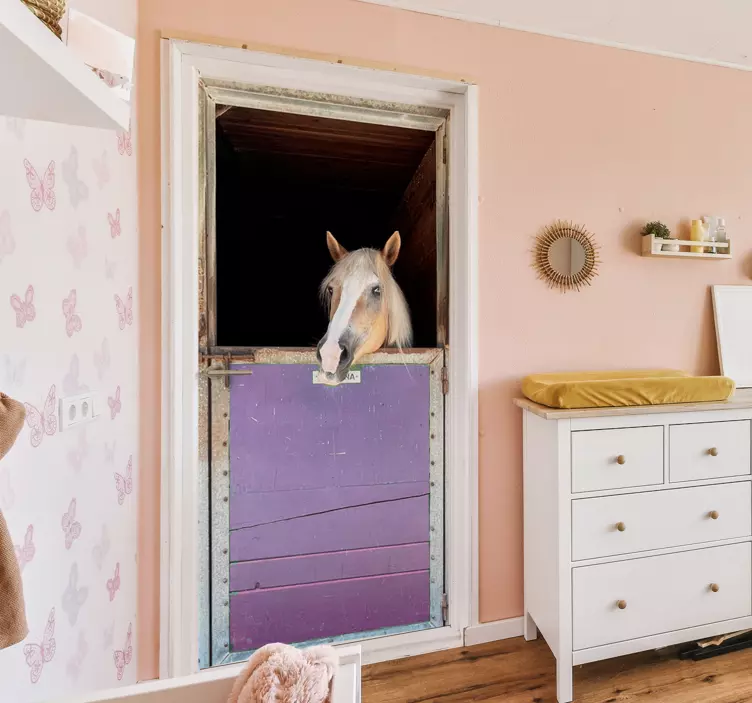 안정적인 말 유리 도어 스티커 - TenStickers