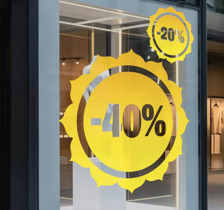 영업 스티커 여름 태양 할인 - TenStickers