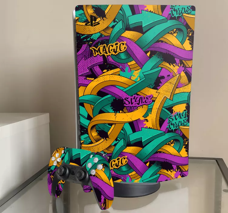 거리 예술 낙서 ps5 스킨 스티커 - TenStickers